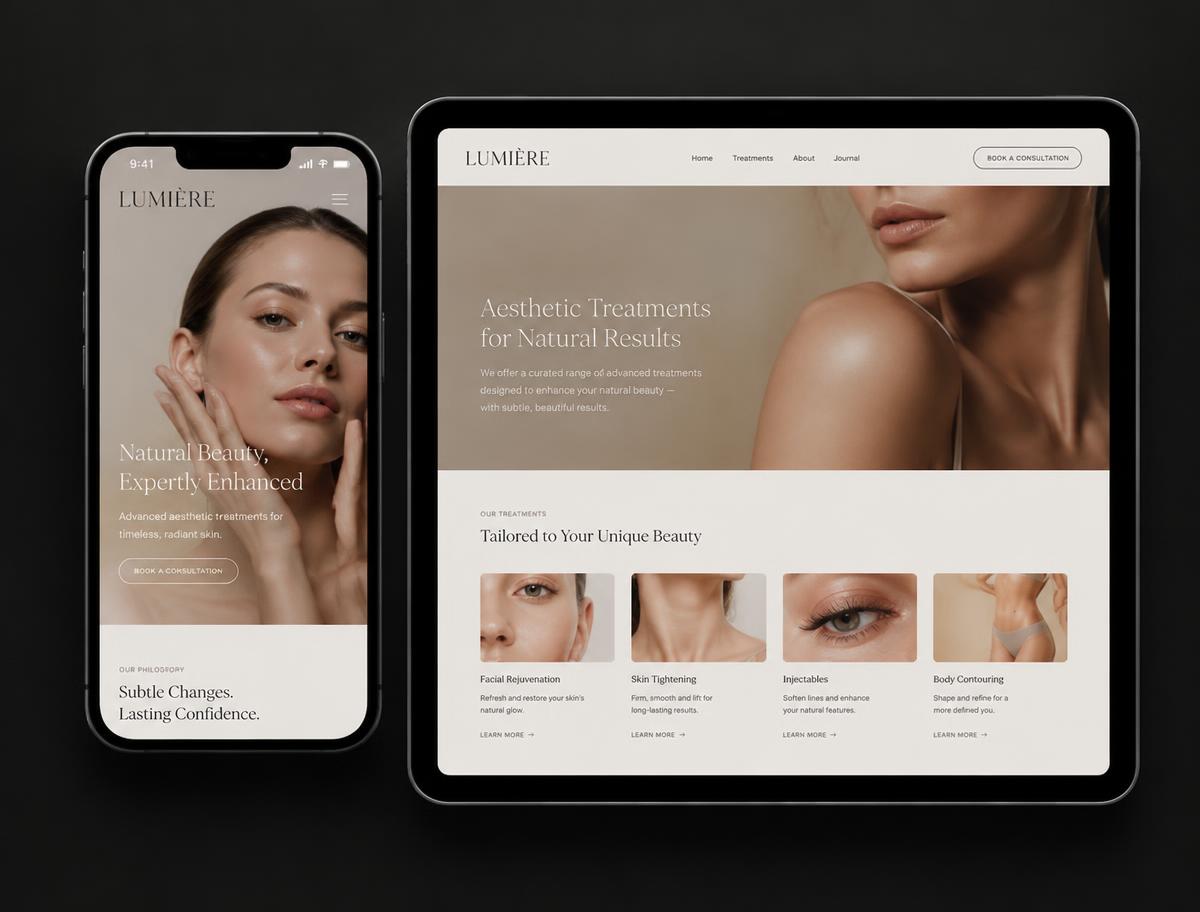 Mockup do Conceito Essência, projeto demonstrativo para estética e beleza